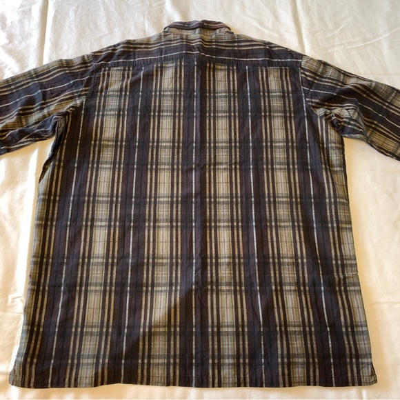 Quick Reflex Brown Plaid Mens Dress Shirt 3XT - Picture 12 of 13
